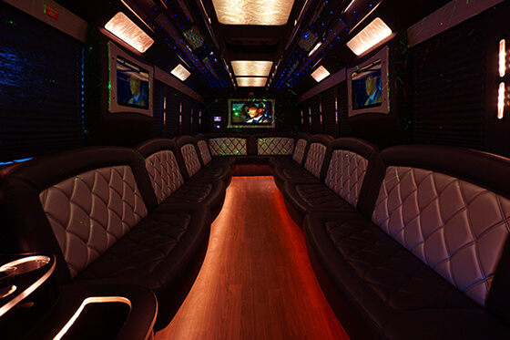 gorgeous limo bus interior